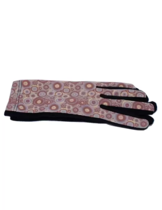 Bottega del Guanto | Guanti donna pile con fantasia cerchi sul rosa Bottega del Guanto | Guanti donna pile con fantasia cerchi sul rosa