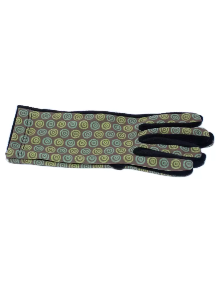Bottega del Guanto | Green circles black pile fashion gloves