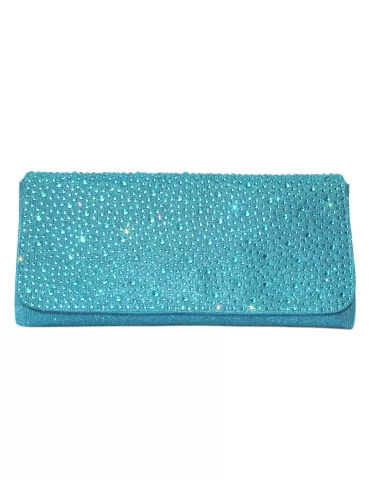 Fuchsia silk purse jewel bag with iridescent rhinestones | Anna Cecere aca0154