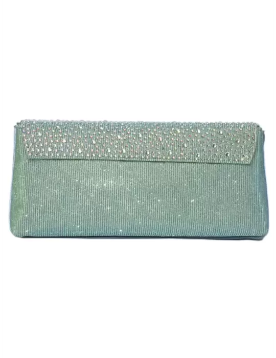 Fuchsia silk purse jewel bag with iridescent rhinestones | Anna Cecere aca0154
