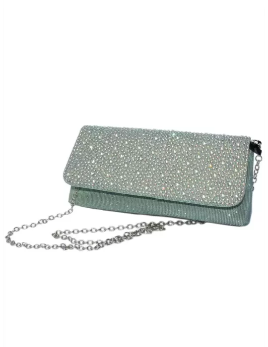 Fuchsia silk purse jewel bag with iridescent rhinestones | Anna Cecere aca0154