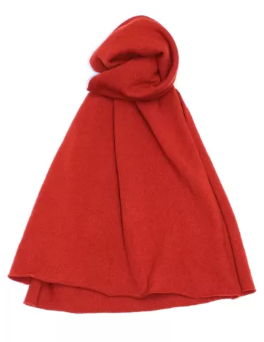 Musetti wool and cashmere plain orange tricot scarf 2