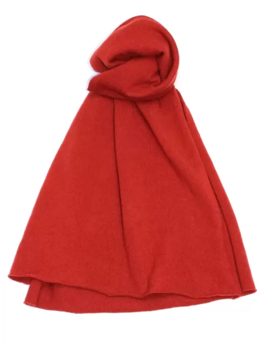 Musetti wool and cashmere plain orange tricot scarf