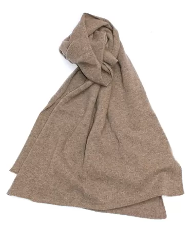 Musetti wool and cashmere plain brown tricot scarf 2