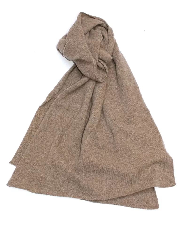 Musetti cashmere | Sciarpa tricot di pura lana marrone nocciola
