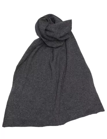 Grey wool and cashmere silver thread tricot scarf 2
