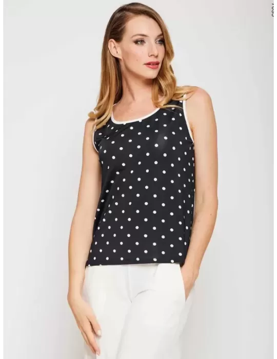 Francesca Mercuriali 2024 | Twinset pois e rose bianco e nero