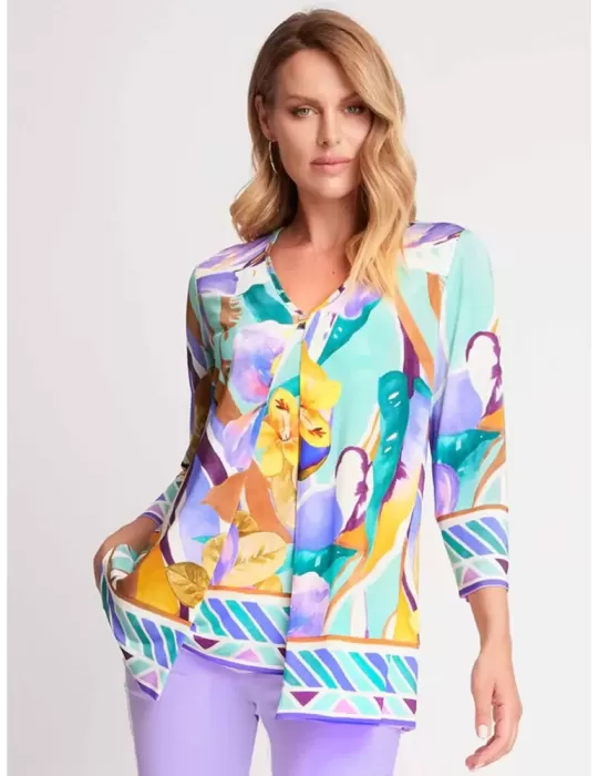 Piero Moretti plus size green and purple flowers two pieces twinset Piero Moretti plus size green and purple flowers two pieces twinset