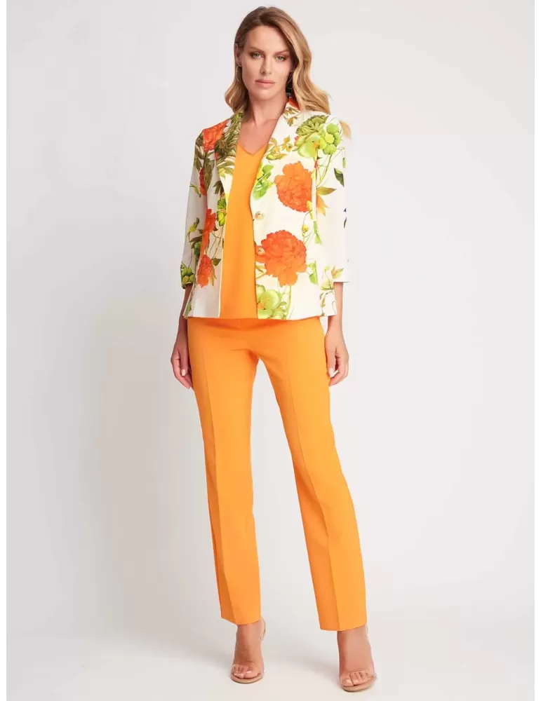 Piero Moretti orange flowers three piece formal pants suit Piero Moretti orange flowers three piece formal pants suit