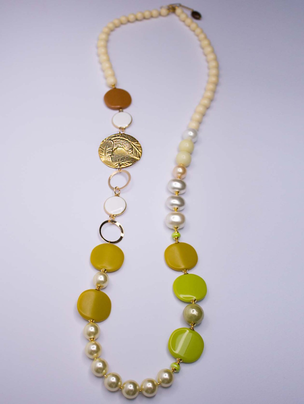 Pearls and acid green...