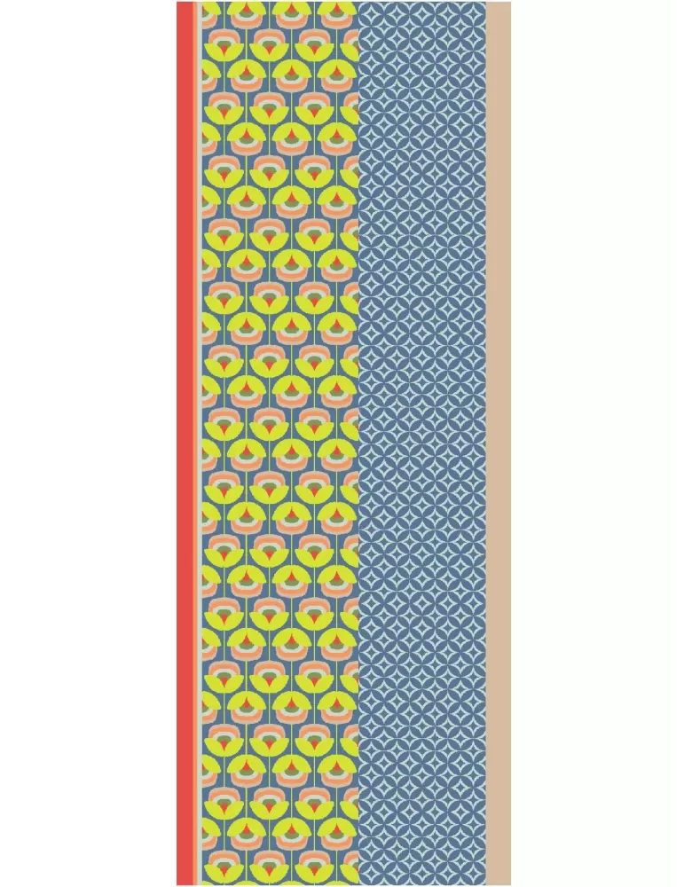 Nicki Colombo | Light blue and lime pattern printed pure silk scarf Nicki Colombo | Light blue and lime pattern printed pure silk scarf