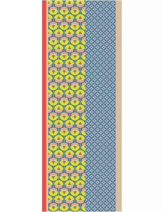 Nicki Colombo | Light blue and lime pattern printed pure silk scarf Nicki Colombo | Light blue and lime pattern printed pure silk scarf