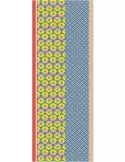 Light blue and lime pattern printed pure silk scarf