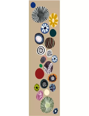 Multicolor eggs printed pattern beige pure silk scarf 2