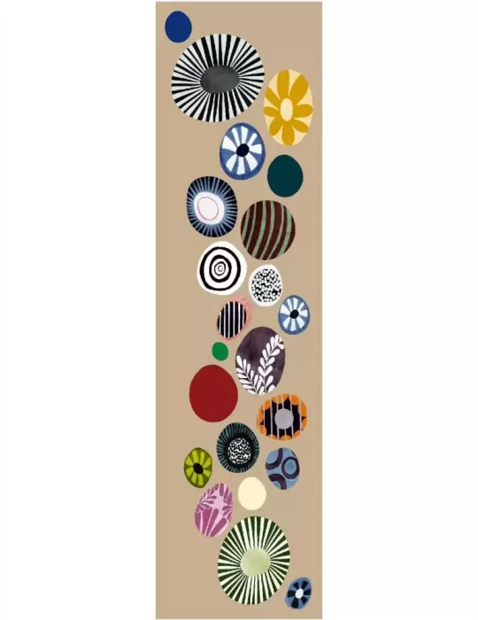Multicolor eggs printed pattern beige pure silk scarf