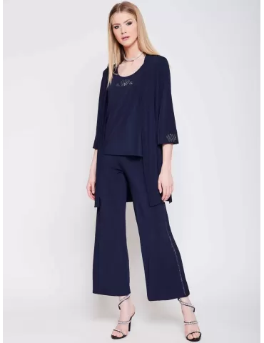 Francesca Mercuriali dark blue twinset with rhinestones 2