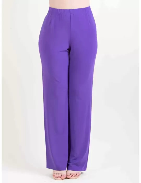 Piero Moretti silk pull-on elegant purple cigarette trousers Piero Moretti silk pull-on elegant purple cigarette trousers