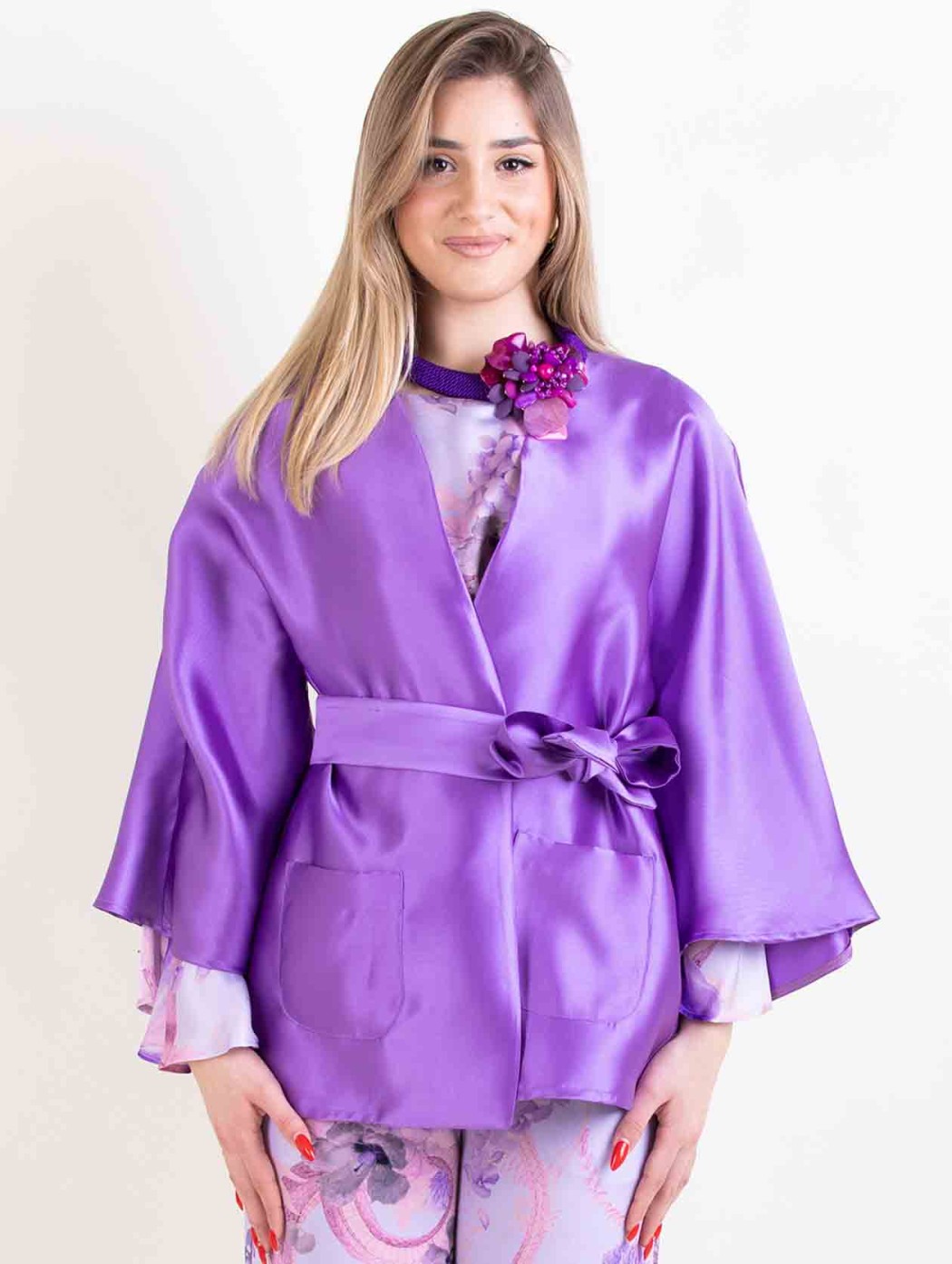 Maesta Milano purple silk...