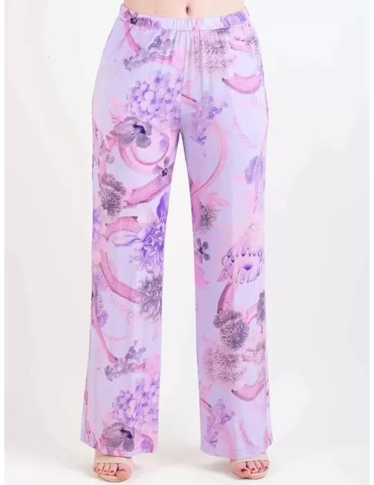 Maesta Milano | Turquoise silk satin pull-on palazzo trousers Maesta Milano | Turquoise silk satin pull-on palazzo trousers