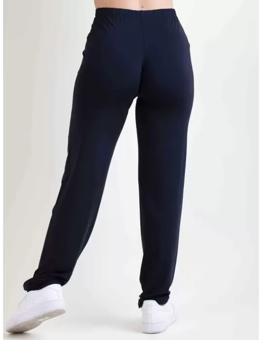 Francesca Mercuriali Pantaloni blu a sigaretta in jersey di viscosa