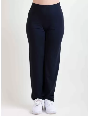 F. Mercuriali dark blue viscose pull-on cigarette trousers