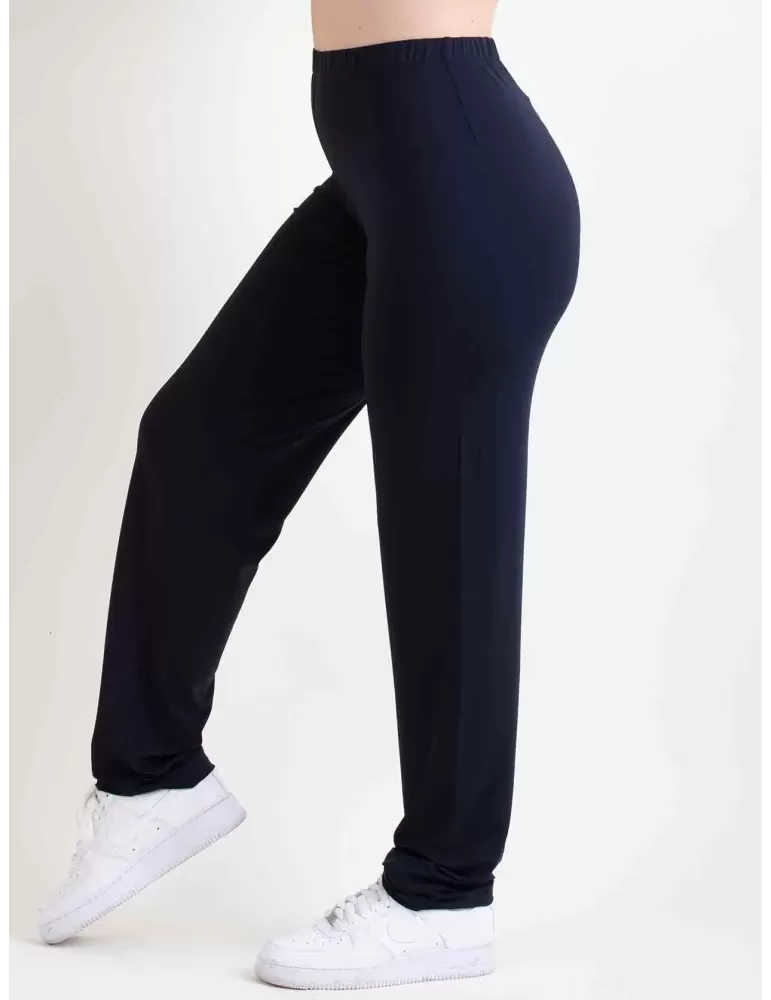 F. Mercuriali dark blue viscose pull-on cigarette trousers