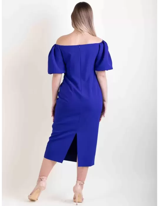 Casting 2024 | Abito lungo scollatura omerale tubino blu viola