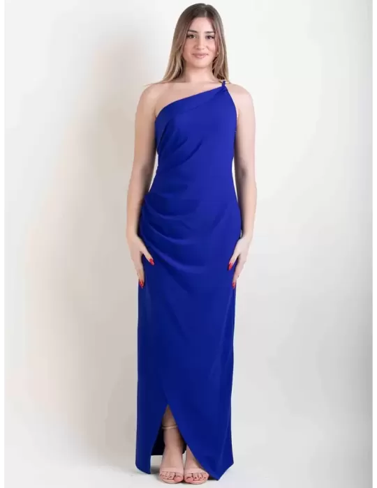 Abito lungo tubino aderente monospalla con drappeggio e spacco Casting Abito lungo tubino aderente monospalla con drappeggio e spacco Casting