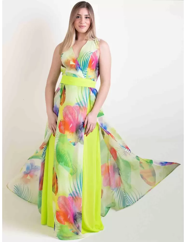 Casting summer 2024 | Abito lungo floreale con spacco in chiffon