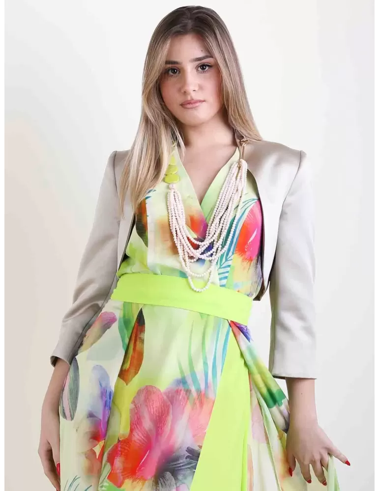 Casting summer 2024 | Abito lungo floreale con spacco in chiffon