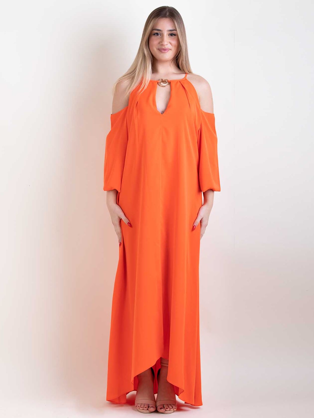 Orange large dress front...
