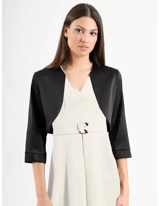 Shop on line black mikado silk bolero jacket for low neck dresses Shop on line black mikado silk bolero jacket for low neck dresses