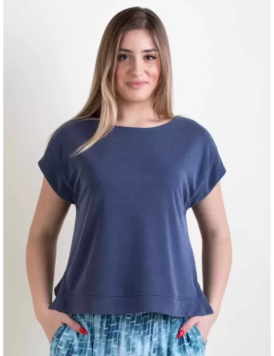 Paz Torras dark blue t-shirt blouse plus size available Paz Torras dark blue t-shirt blouse plus size available