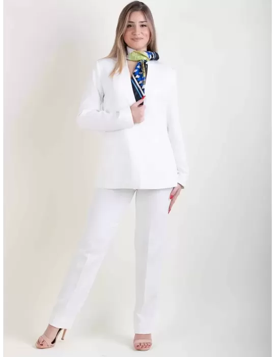 Paz Torras 2024 | White tuxedo jacket with trousers two piece suit