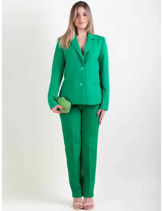 Paz Torras 2024 | green tuxedo jacket with trousers suit for women Paz Torras 2024 | green tuxedo jacket with trousers suit for women