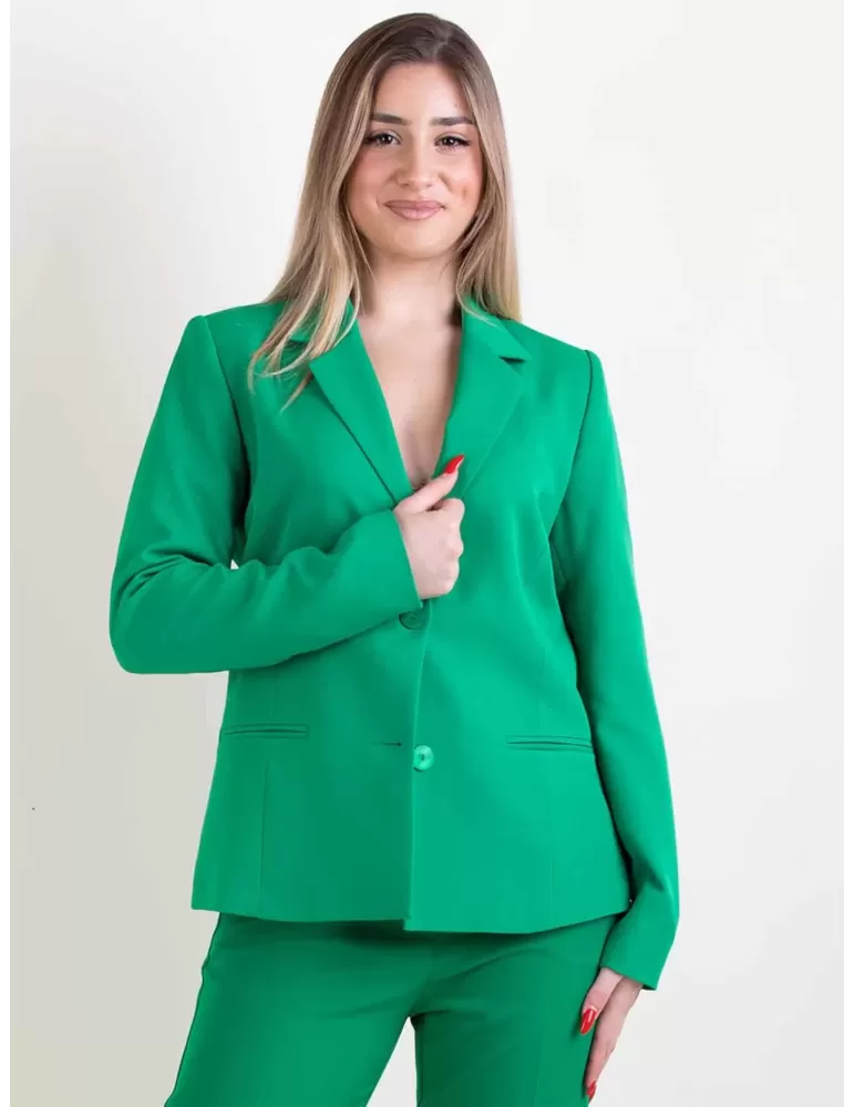 Paz Torras 2024 | green tuxedo jacket with trousers suit for women
