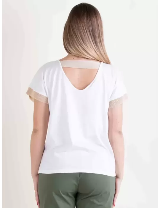 Frida Madè white cotton t-shirt golden profiles