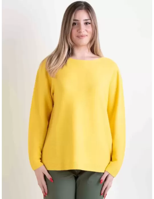 Volpato maglieria | Pullover giallo in puro cotone maglia artigianale Volpato maglieria | Pullover giallo in puro cotone maglia artigianale