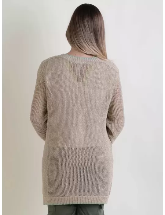 WNT Collection | Cardigan lungo aperto in filo dorato lurex tg 44 e 48