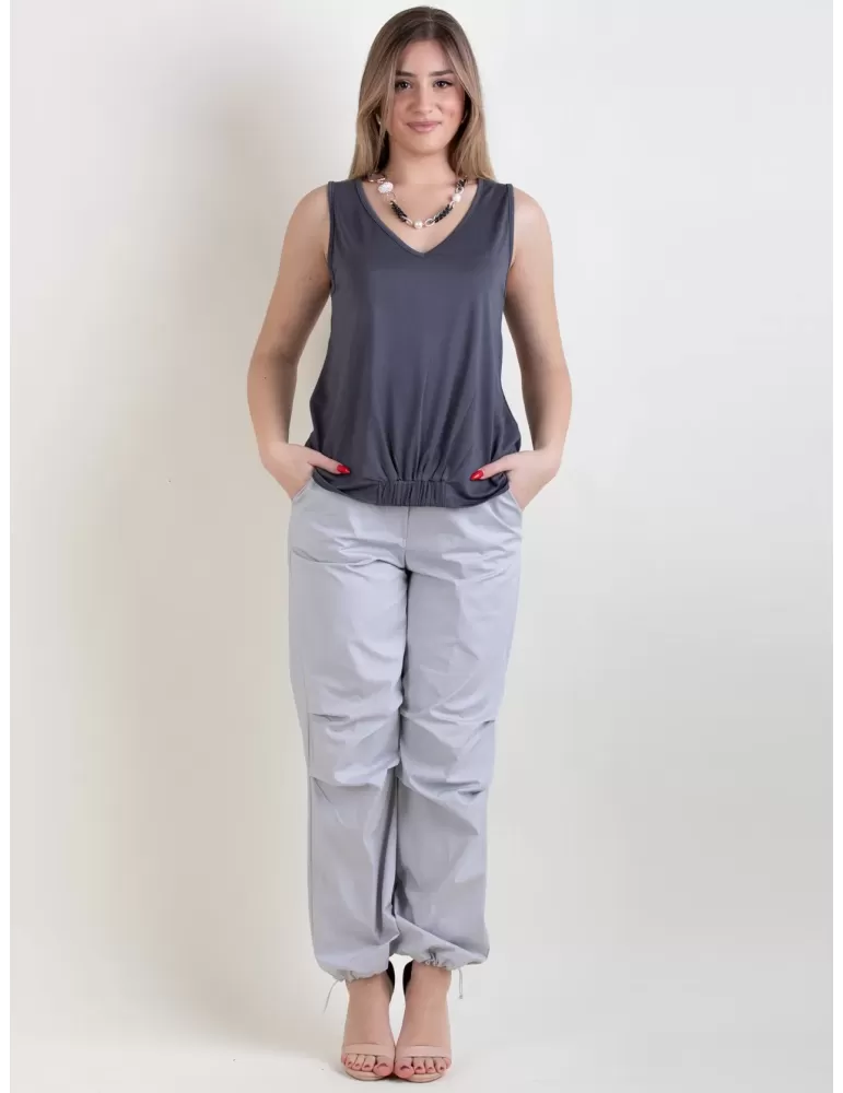 WNT Collection Dark grey viscose tank top