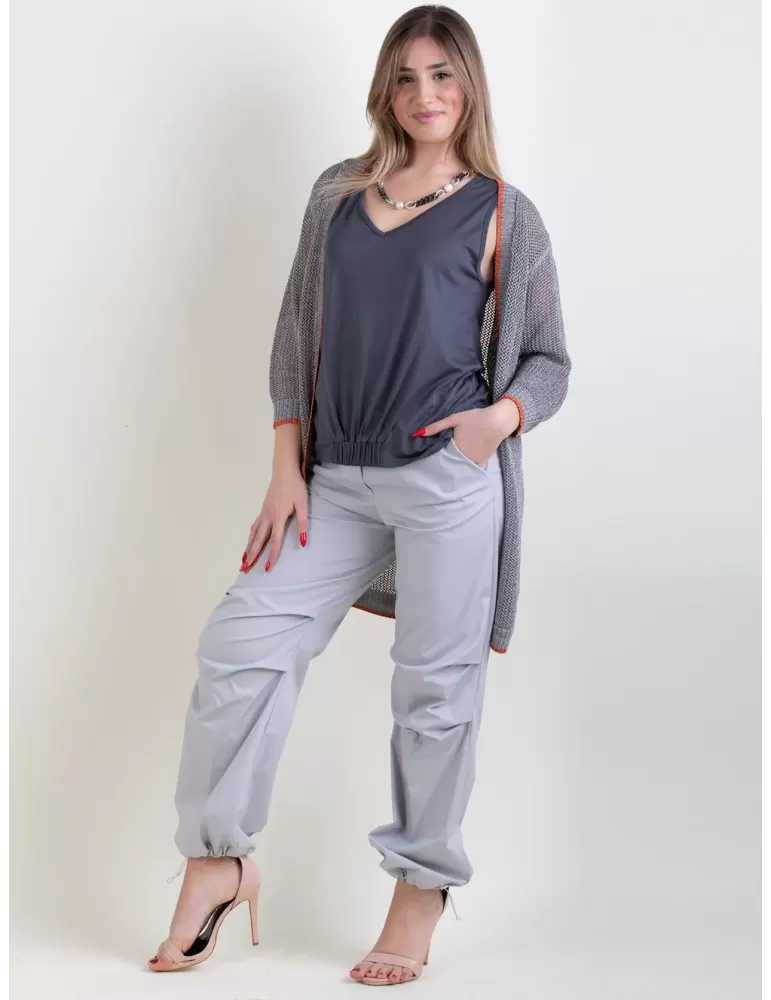 WNT Collection Dark grey viscose tank top