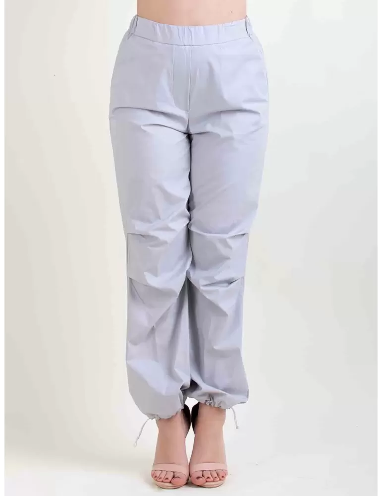 Amethist Italy pearl grey cotton cargo trousers Amethist Italy pearl grey cotton cargo trousers