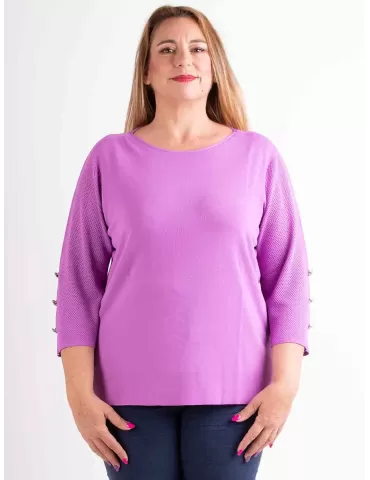 Riva Tricot lilac viscose crew neck light jumper sweater