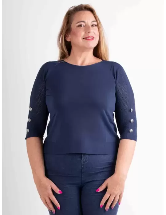 Riva Tricot dark blue viscose crew neck light jumper sweater Riva Tricot dark blue viscose crew neck light jumper sweater