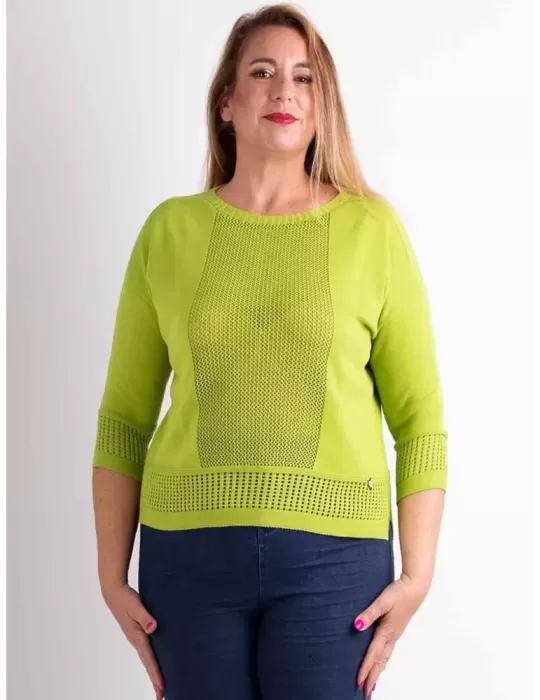 Riva Tricot maglieria | Pullover verde puro cotone maglia artigianale Riva Tricot maglieria | Pullover verde puro cotone maglia artigianale