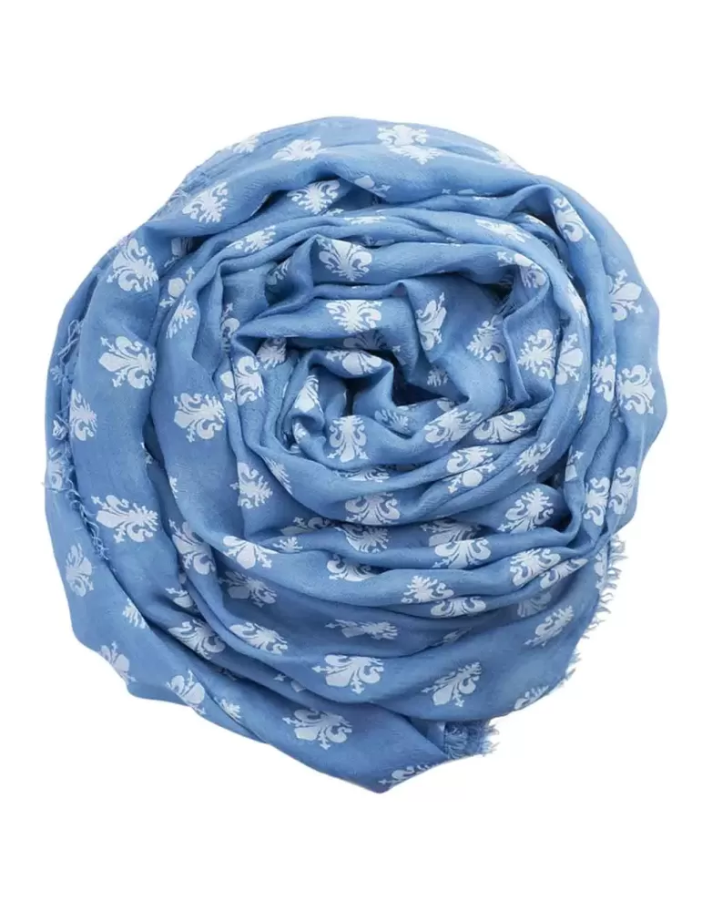 Nicki Colombo | Light blue pattern modal large pashmina scarf Nicki Colombo | Light blue pattern modal large pashmina scarf