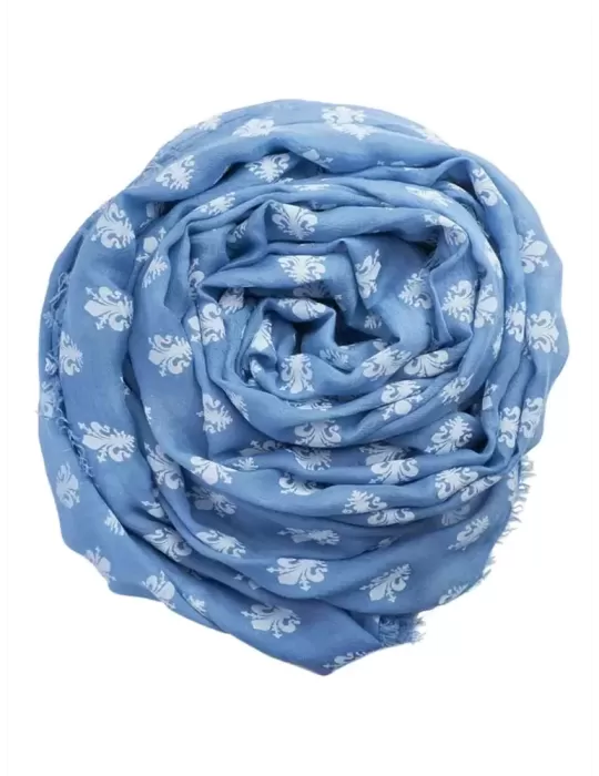 Light blue Florence's logo pattern modal large pashmina scarf Light blue Florence's logo pattern modal large pashmina scarf