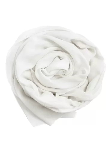 Milky white modal and cashmere large pashmina scarf