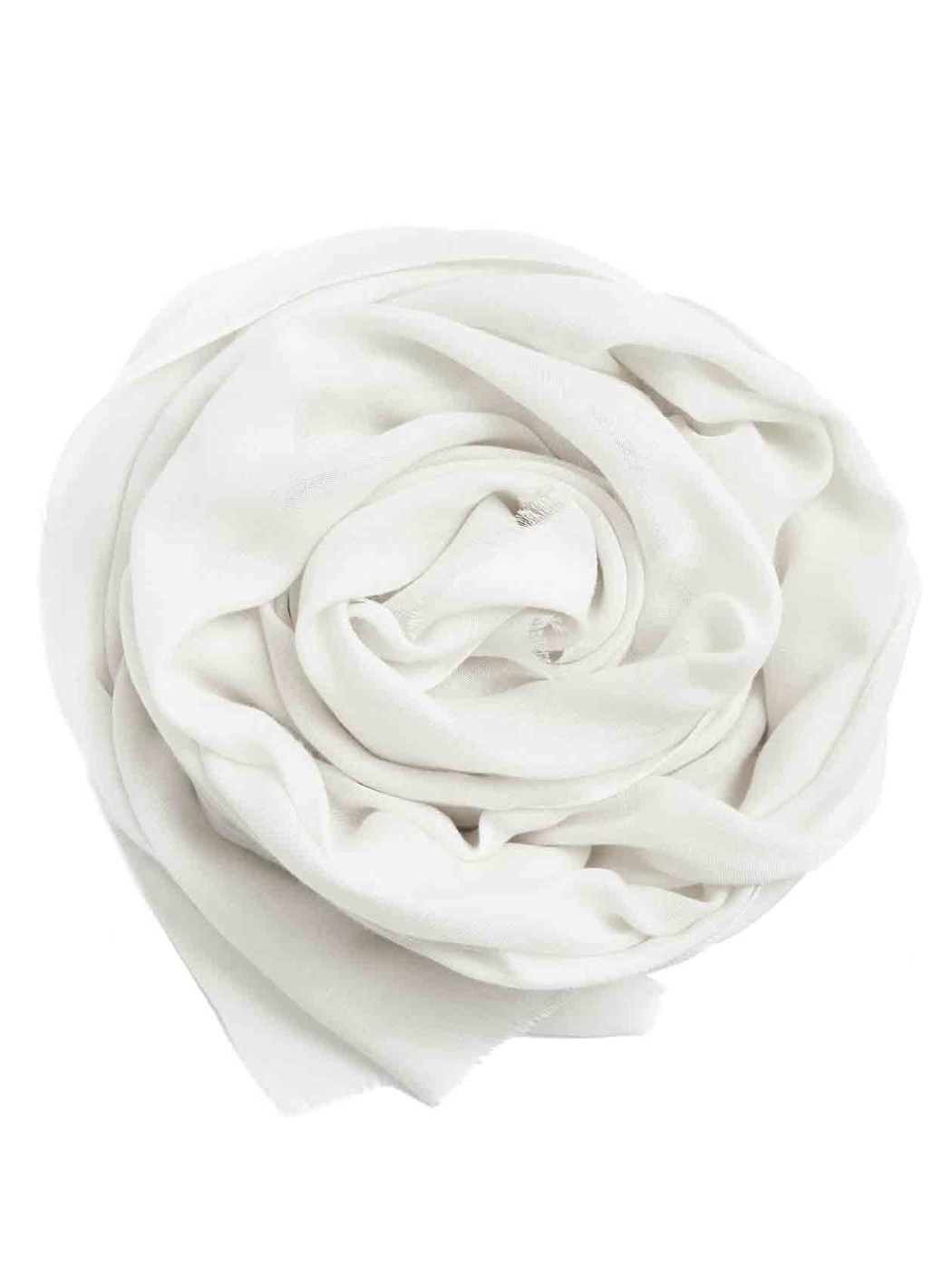 Milky white modal and cashmere large pashmina scarf