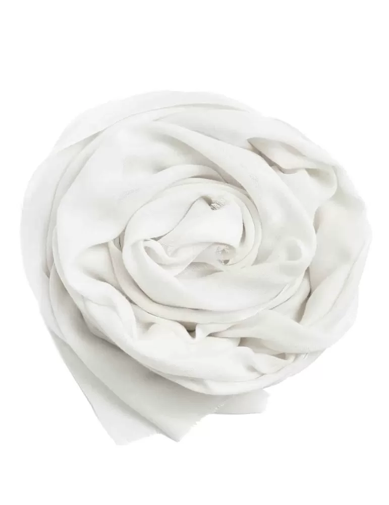 Milky white modal and cashmere large pashmina scarf Milky white modal and cashmere large pashmina scarf